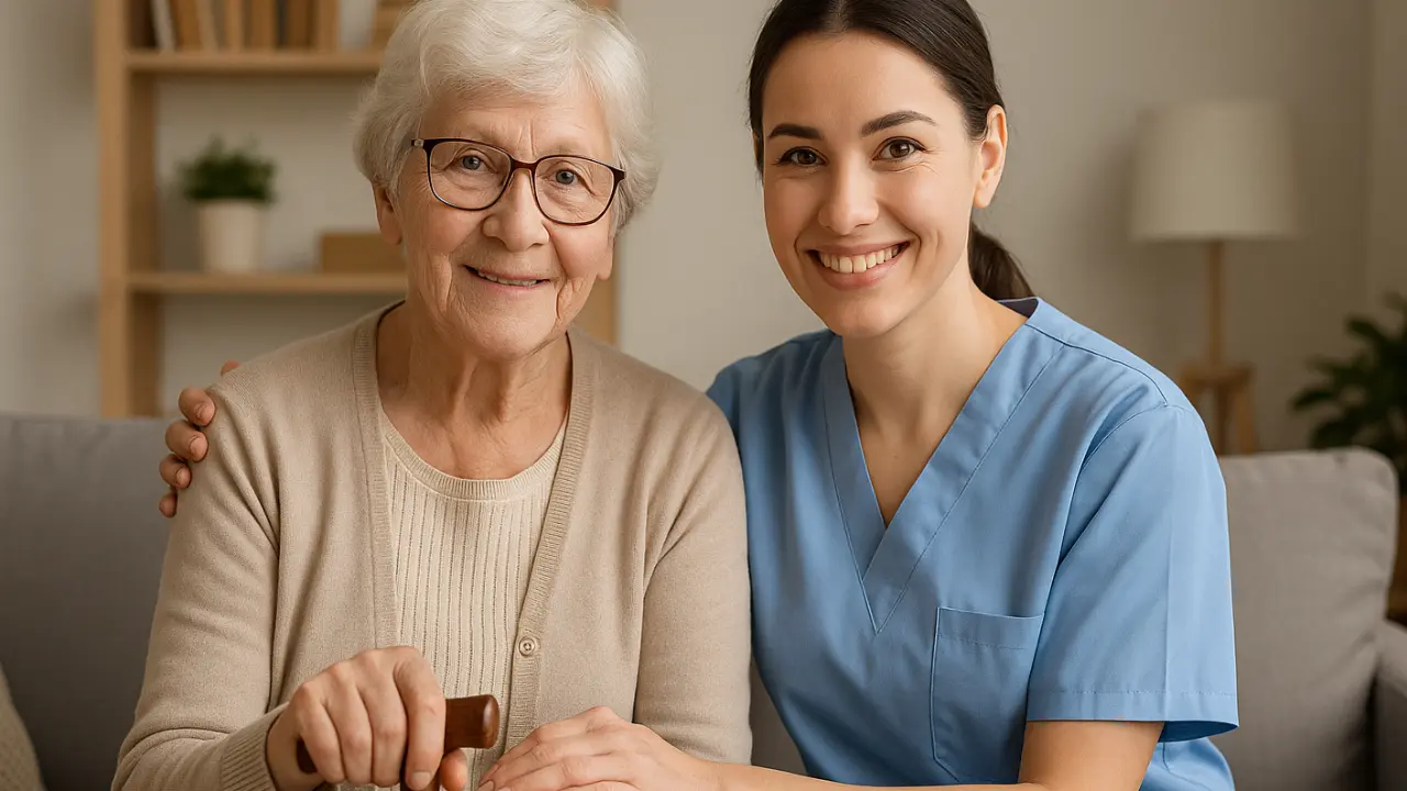 CaroCare24 Pflegerin mit Patientin