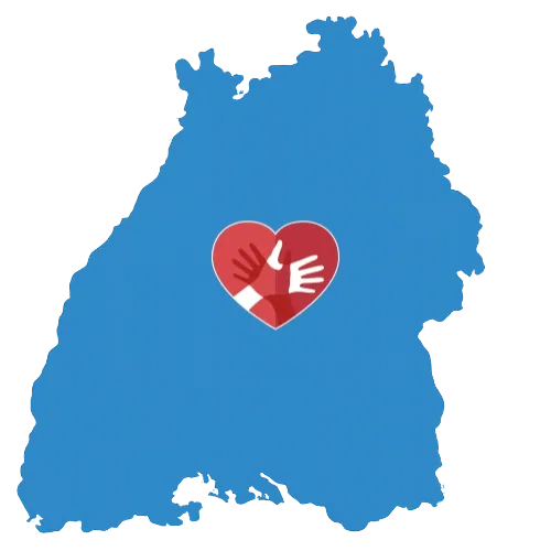 Karte von Baden-Württemberg mit dem CaroCare24-Logo Karte von Baden-Württemberg mit dem CaroCare24-Logo