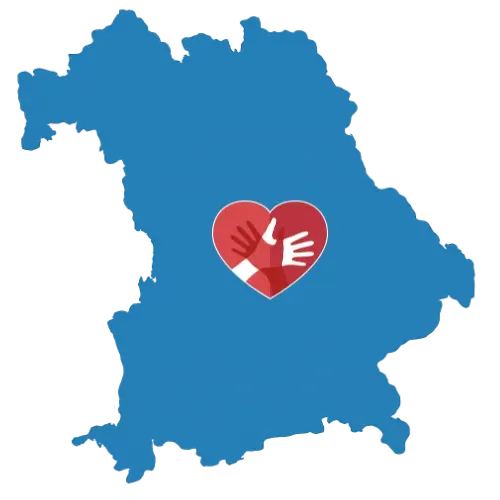 Karte von Bayern mit dem CaroCare24-Logo Karte von Bayern mit dem CaroCare24-Logo