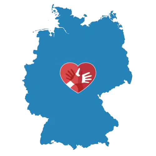 Karte von Deutschland mit dem CaroCare24-Logo Karte von Deutschland mit dem CaroCare24-Logo