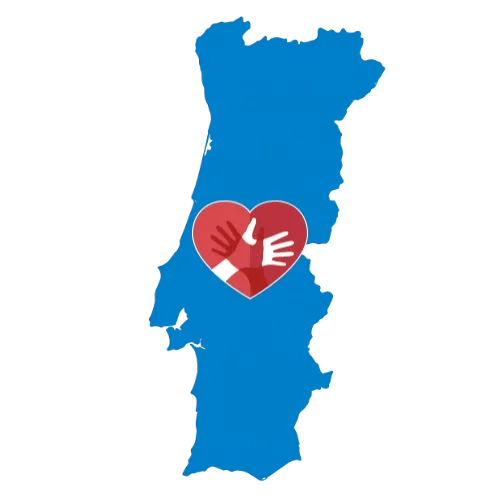 Karte von Portugal mit dem CaroCare24-Logo Karte von Portugal mit dem CaroCare24-Logo