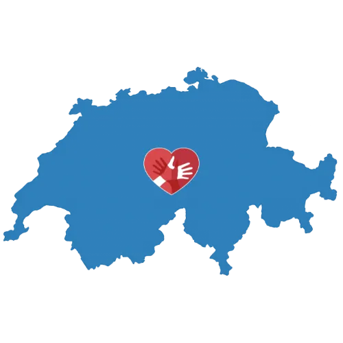 Karte der Schweiz mit dem CaroCare24-Logo Karte der Schweiz mit dem CaroCare24-Logo