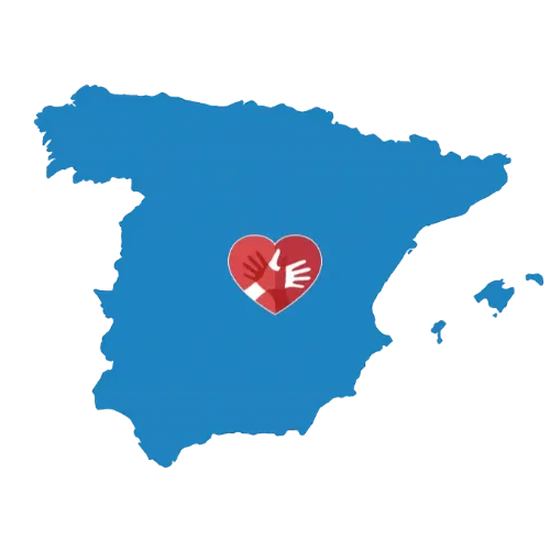Karte von Spanien mit dem CaroCare24-Logo Karte von Spanien mit dem CaroCare24-Logo