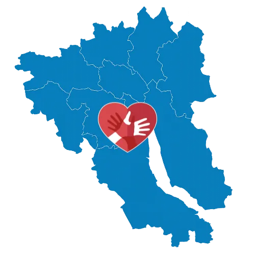 Karte von ZĂĽrich mit dem CaroCare24-Logo Karte von ZĂĽrich mit dem CaroCare24-Logo