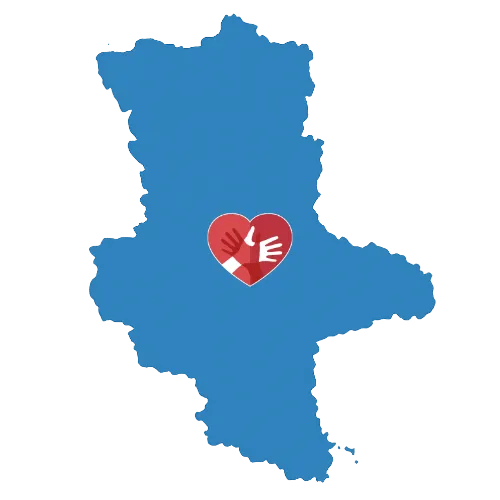 Karte von Sachsen-Anhalt mit dem CaroCare24-Logo Karte von Sachsen-Anhalt mit dem CaroCare24-Logo