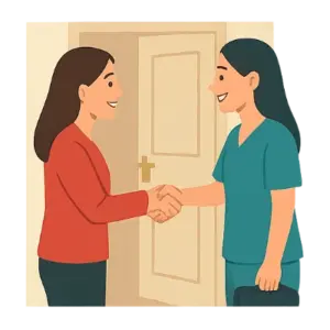 Illustration 3 - Schritte zur Pflege - CaroCare24 Illustration 3 - Schritte zur Pflege - CaroCare24
