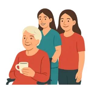 Illustration 4 - Schritte zur Pflege - CaroCare24 Illustration 4 - Schritte zur Pflege - CaroCare24